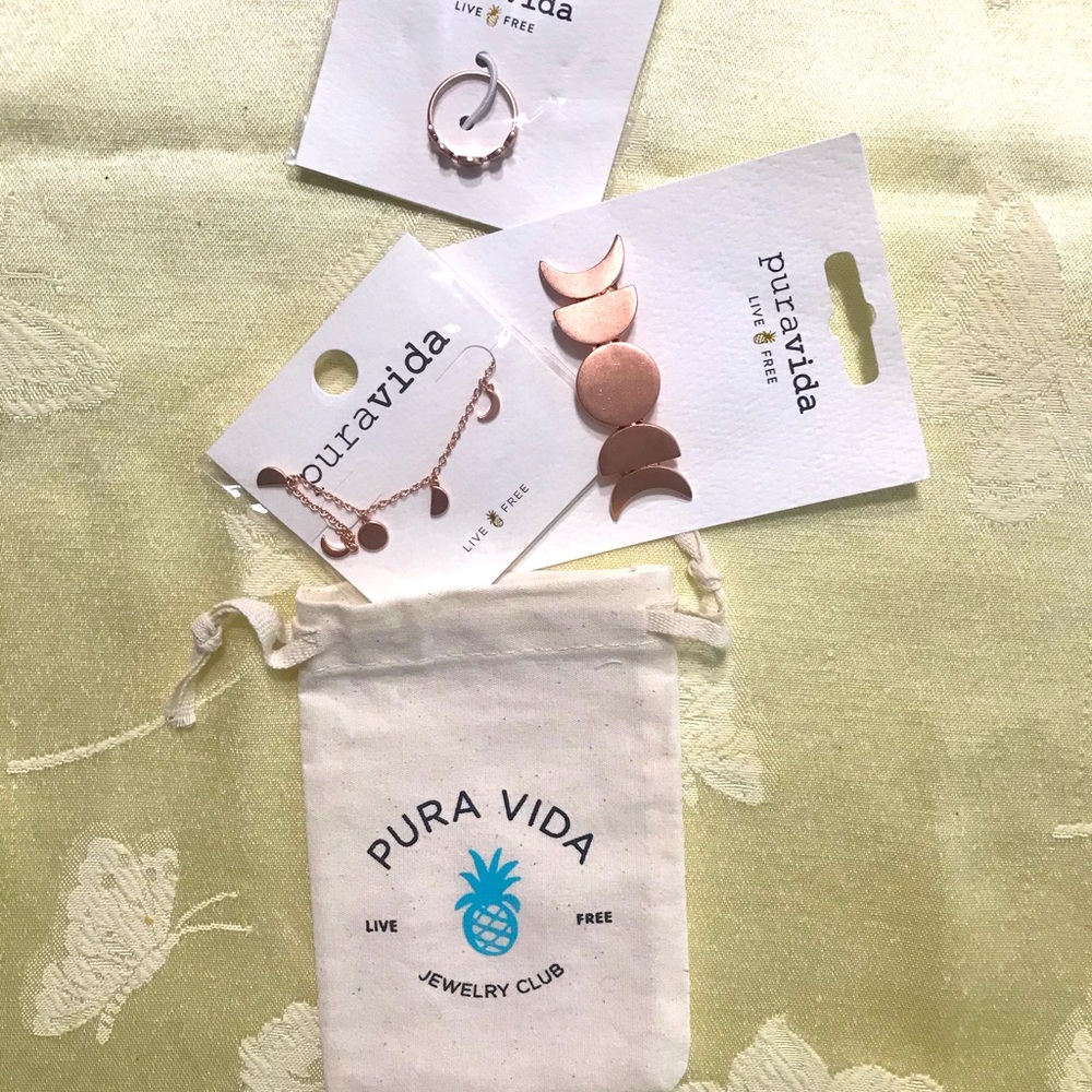 puravida live free jewelry Lot of 3 with pouch copper